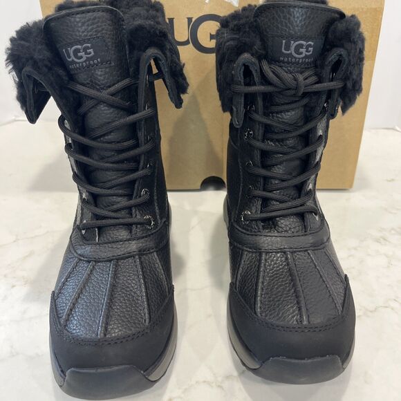 UGG NEW Adirondack III Black Waterproof Winter Boots Womens US 5 EU 36 Lace Up - Picture 9 of 16